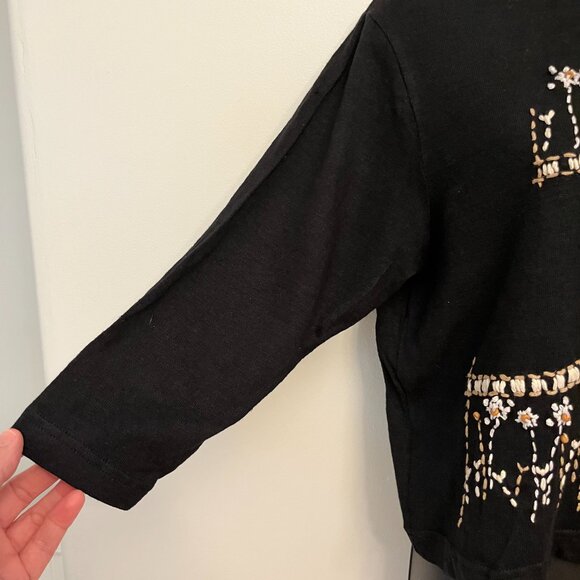 Vintage Susan Bristol Linen Blend Hand Embroidered Cardigan, Size S - Picture 3 of 12